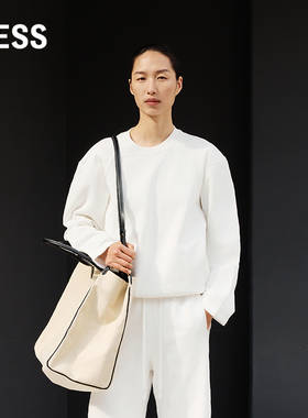 【0压系列】LESS春纯棉套头利落外套时尚简约卫衣女无帽2P2414000