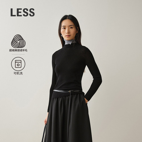 LESS美丽诺可机洗修身针织