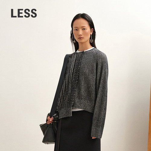 LESS撞色含羊绒针织衫
