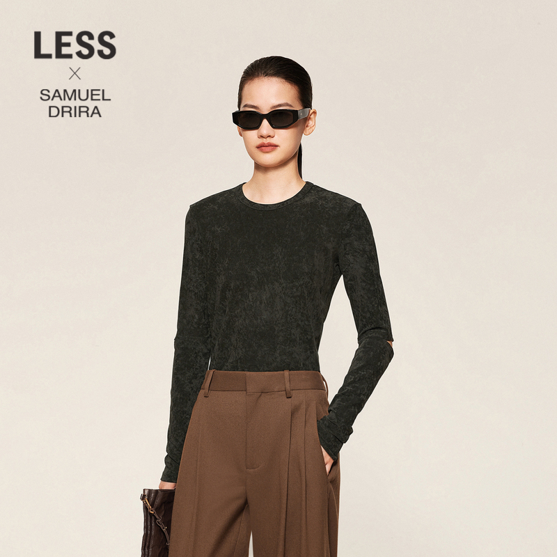 【SAMUEL系列】LESS合体圆领上衣女时尚舒适修身长袖T恤2O0114010