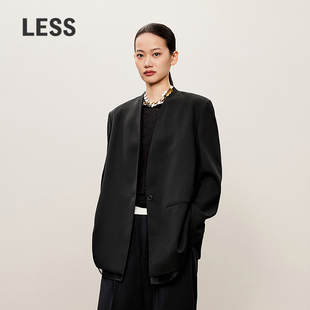 外套2O8712660 LESS春秋简约欧根纱拼接气质宽松西装 精工系列