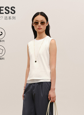 【商场同款/XUN系列】LESS2026夏新款棉质X型无袖T恤女2Q5123150