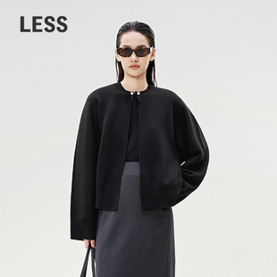 两件套针织套装 开襟中式 2P2321560 短款 LESS春巴素兰羊毛插肩袖