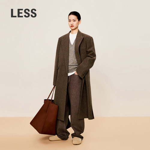 LESS冬季毛呢大衣韩系宽肩纯色