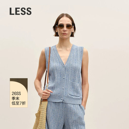 LESS无袖开襟针织马甲