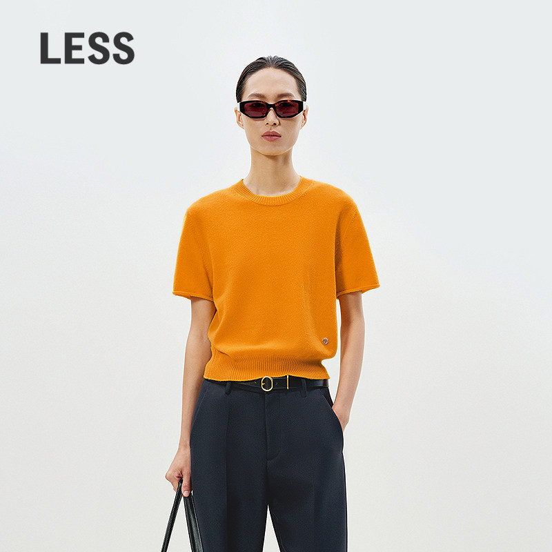 LESS短袖套头针织衫100%山羊绒