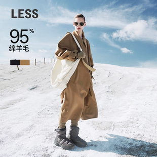LESS冬季 绵羊毛大衣女双面毛呢外套含羊绒2N0812720
