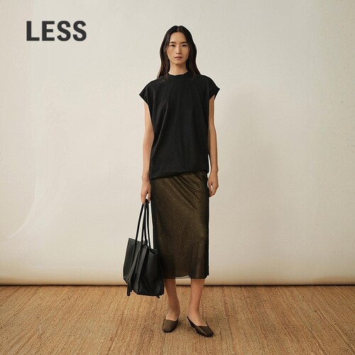 LESSA型圆点长款半身裙女