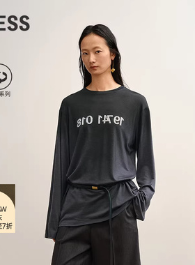 【商场同款/XUN系列】LESS2025年秋新款环保渐变长袖T恤2P8114730