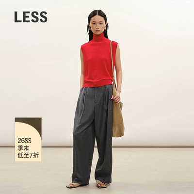 LESS通勤绵羊毛阔腿西裤