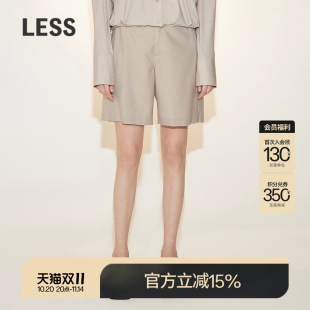 精工系列 裤 LESS夏季 女绵羊毛条纹薄花呢西装 2N4E11450 短裤