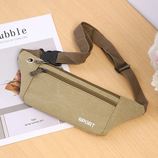 夏季 小背包多功能帆布运动 男女腰包单肩斜挎小胸包男迷你个性