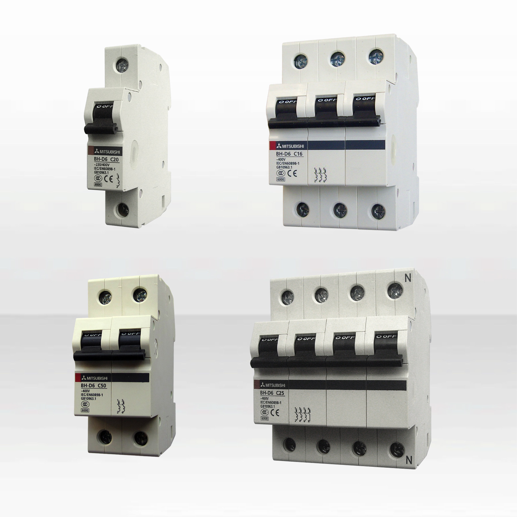 三菱断路器BH-D6 1P/2P/3P/4P 6A 10A 16A 20A 25A 32A 40A50A63A