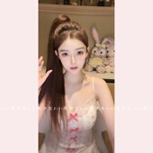 TiTi美少女 软软甜心蝴蝶结蕾丝边小碎花吊带春纯欲风背心上衣