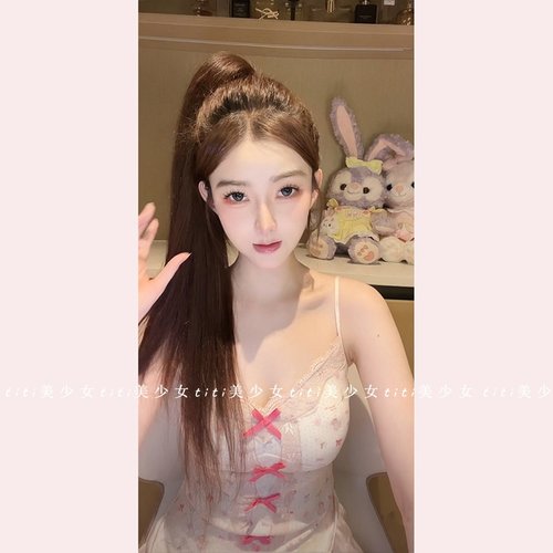 蝴蝶结蕾丝边小碎花吊带