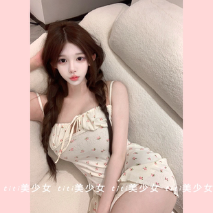 【TiTi美少女】SkimsPointelle情人节碎花满印淑女连衣短裙吊带裙