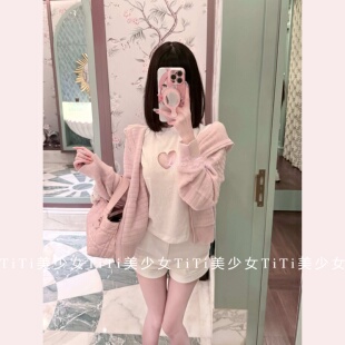 【TiTi美少女】纯欲风skim心形挖空短款T恤百搭修身打底上衣女装