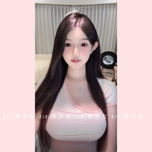 收腰显身材t恤 TiTi美少女 粉色条纹斜肩针织弹力短袖 上衣夏季