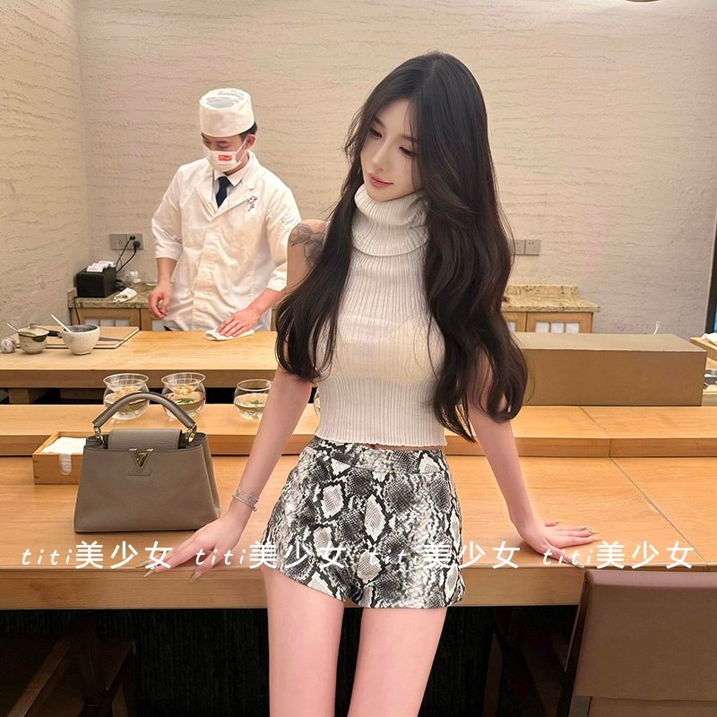 【TiTi美少女】纯欲风春季新款百褶高领显胸大舒适针织背心女上衣,女装/女士精品,大码内搭,淘宝优惠券,粉丝福利购,淘宝优惠卷