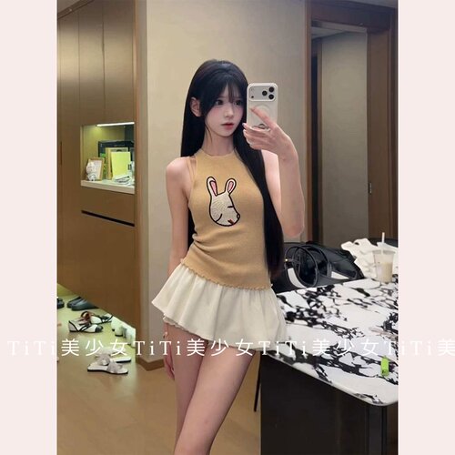 意牌性感纯欲小众针织背心吊带女