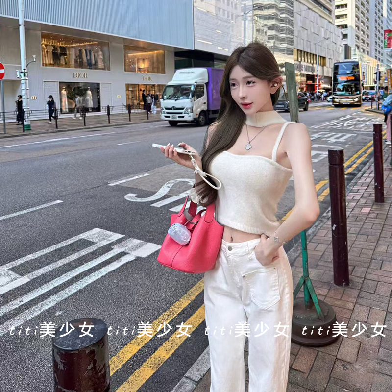 【TiTi美少女】毛绒针织挂脖小吊带背心百搭内搭打底衫抹胸上衣,女装/女士精品,大码内搭,淘宝优惠券,粉丝福利购,淘宝优惠卷