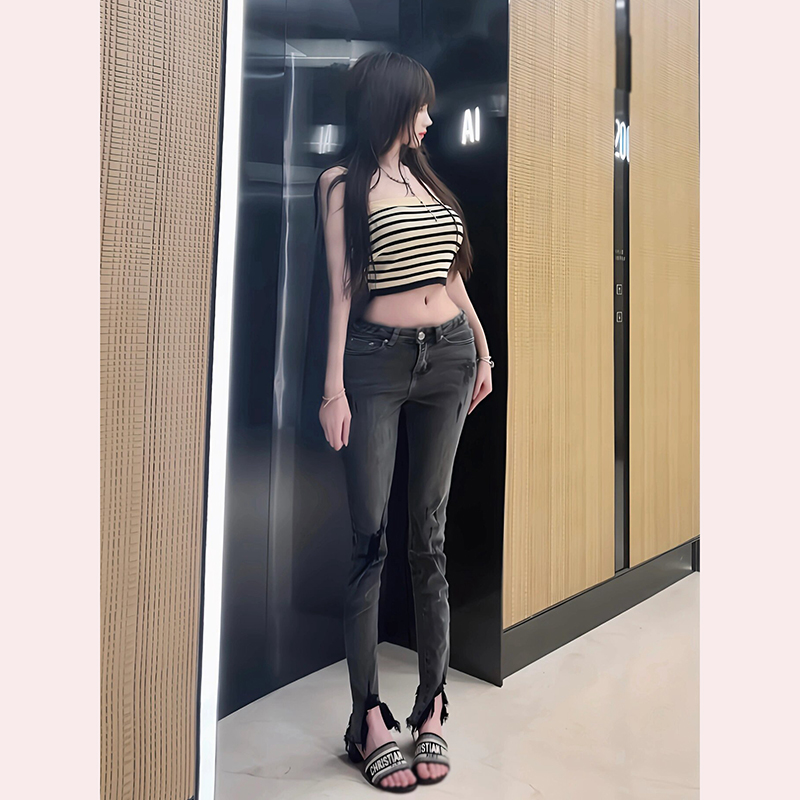 秋季条纹针织吊带背心女