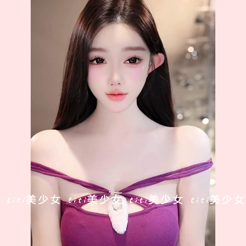 【TiTi美少女】性感风交叉吊带连衣裙打底裙子辣妹紫色包臀中长裙,女装/女士精品,大码内搭,淘宝优惠券,粉丝福利购,淘宝优惠卷