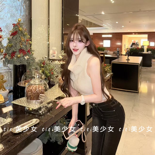 高领修身毛毛内搭毛绒上衣