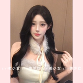 TiTi美少女 氛围毛毛抹胸&围脖纯欲内搭性感辣妹名媛风打底衫