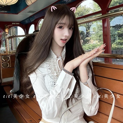 镂空衬衫绑带春季设计感上衣