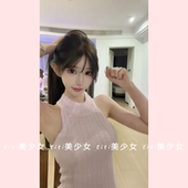纯欲风水粉色软糯舒服羊毛针织半高领修身 TiTi美少女 打底上衣