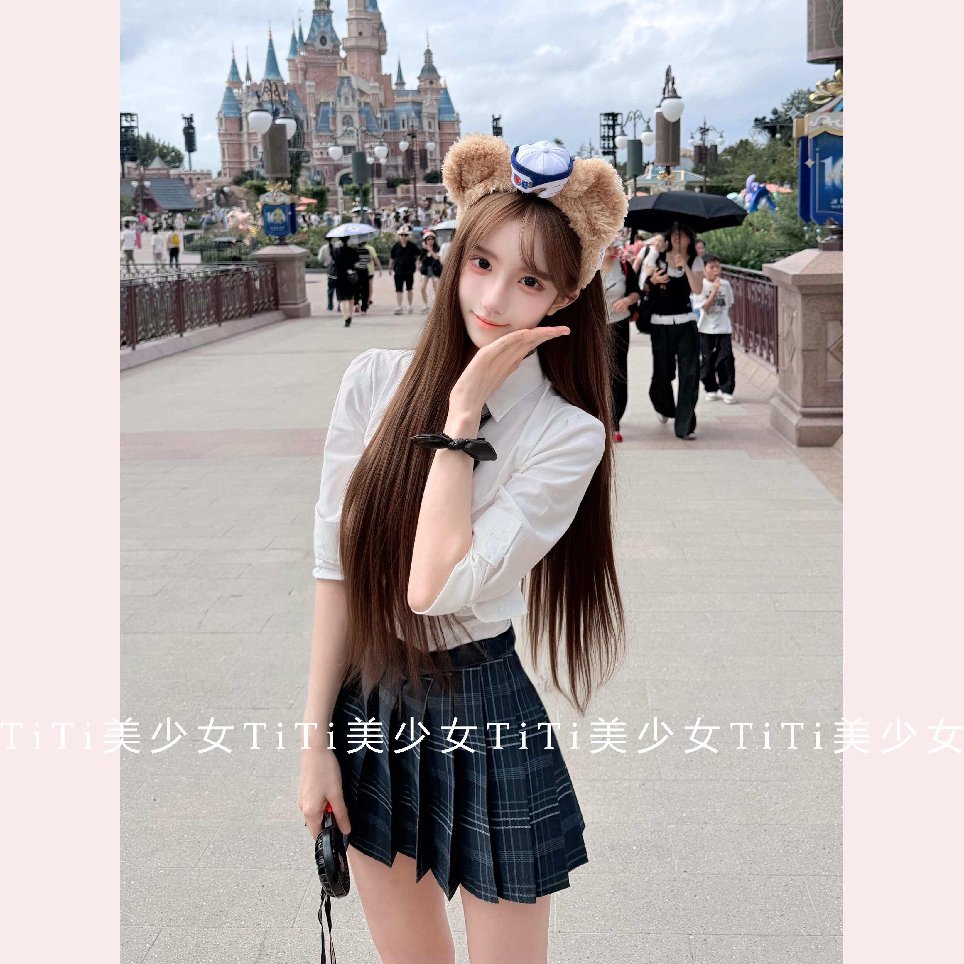 【TiTi美少女】纯欲风jk套装辣妹小个子长袖衬衫格子百褶半身短裙