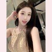 TiTi美少女 2026春季 纯欲短款 无袖 内搭小背心吊带针织挂脖上衣