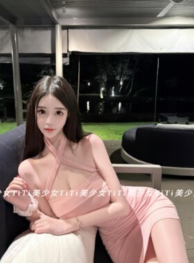 纯欲蝴蝶结绑带抹胸连衣裙