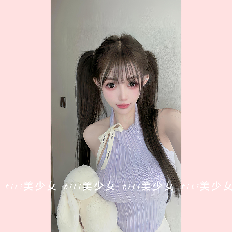 【TiTi美少女】性感挂脖露肩针织背心外穿小心机修身显瘦露背上衣,女装/女士精品,大码内搭,淘宝优惠券,粉丝福利购,淘宝优惠卷