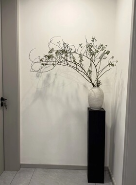 中古风粗陶花瓶 山归来干枝搭配花瓶摆设 玄关客厅大气装饰花器