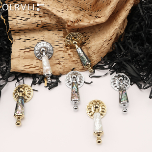 olrvli贝母拉手法式复古黄铜镀铬银色珍珠把手美式衣柜抽屉拉手