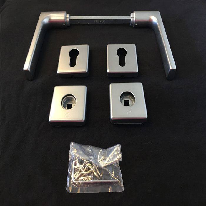 hoppe1643德国好博进口木门分体执手f9铝合金仿钢色欧式机械门锁