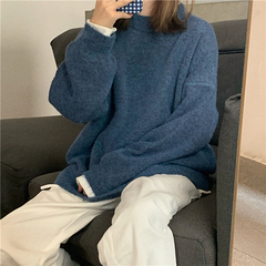 Real shot real price Korean retro loose versatile sweater autumn and winter student Pullover