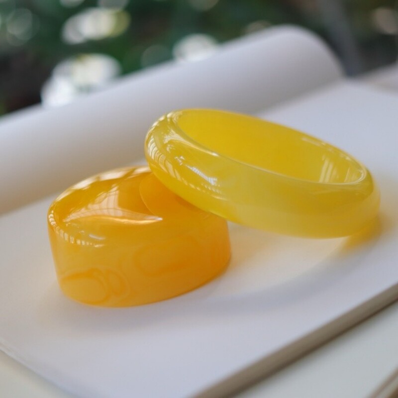 正品天然俄料高品质鸡油黄蜜蜡57.6mm手镯女款时尚百搭珠宝饰品