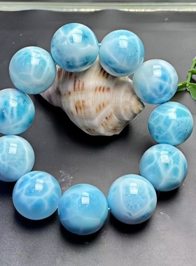 正品天然拉利玛高品质海纹石21mm手串男款手链文玩收藏珠宝饰品