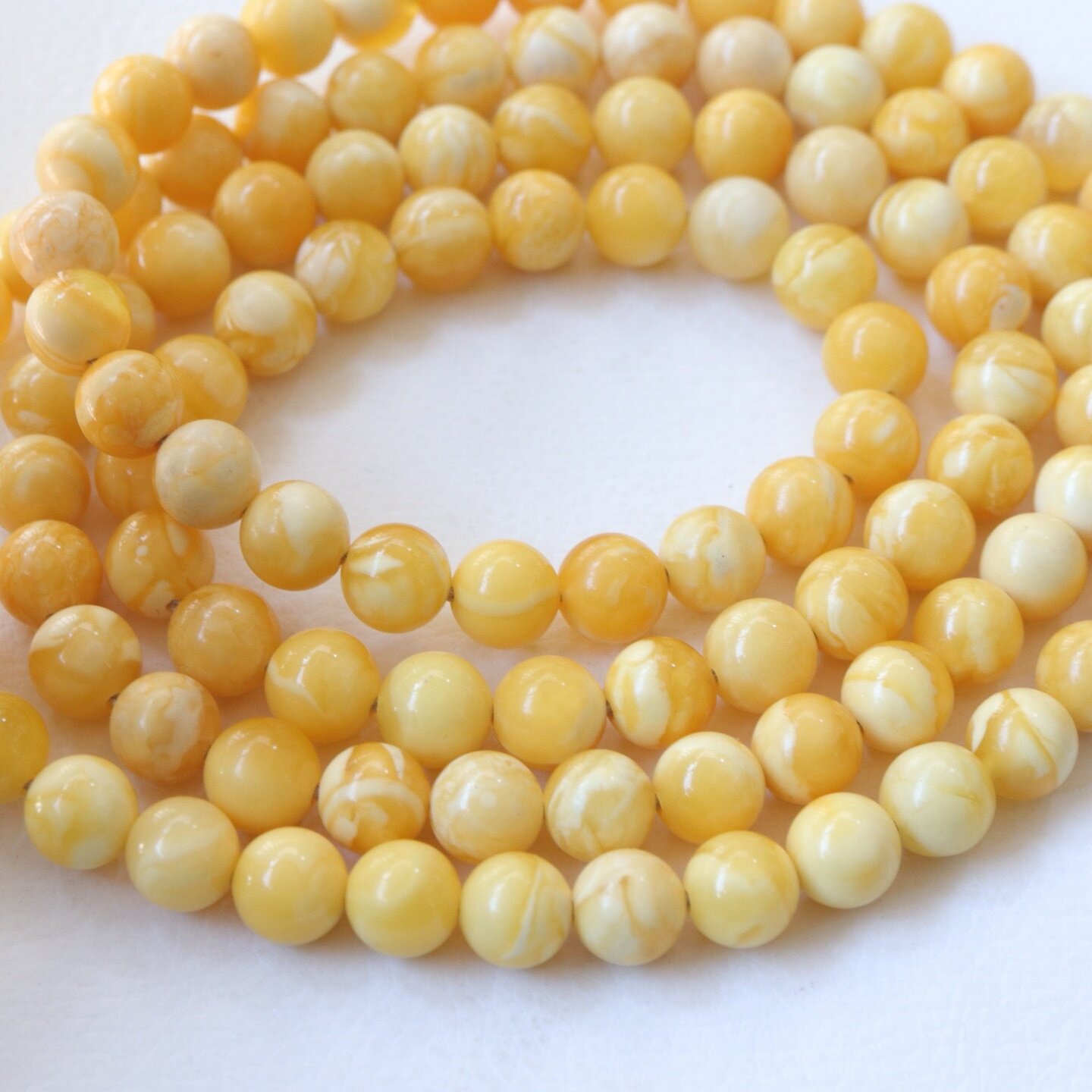 正品天然俄料精品小年份蜜蜡9mm圆珠108颗念珠手串文玩珠宝饰品