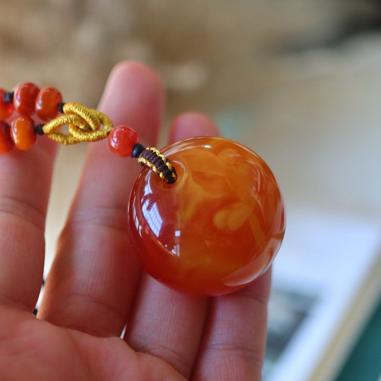 正品天然俄料精品老蜡蜜蜡公主扣吊坠毛衣链文玩百搭时尚珠宝饰品