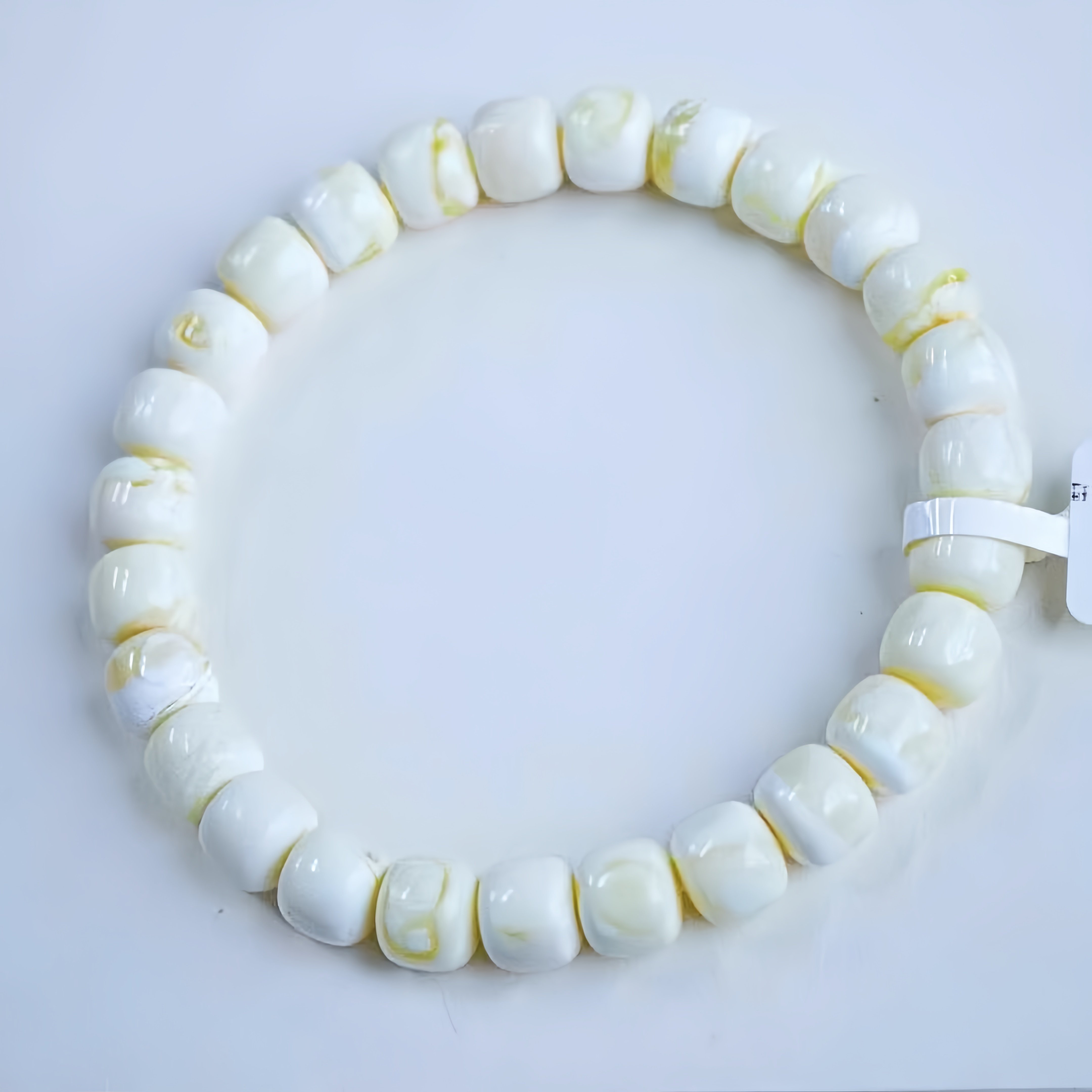 正品天然俄料蜜蜡高品质瓷白花蜡老型8.5mm手串文玩收藏珠宝饰品