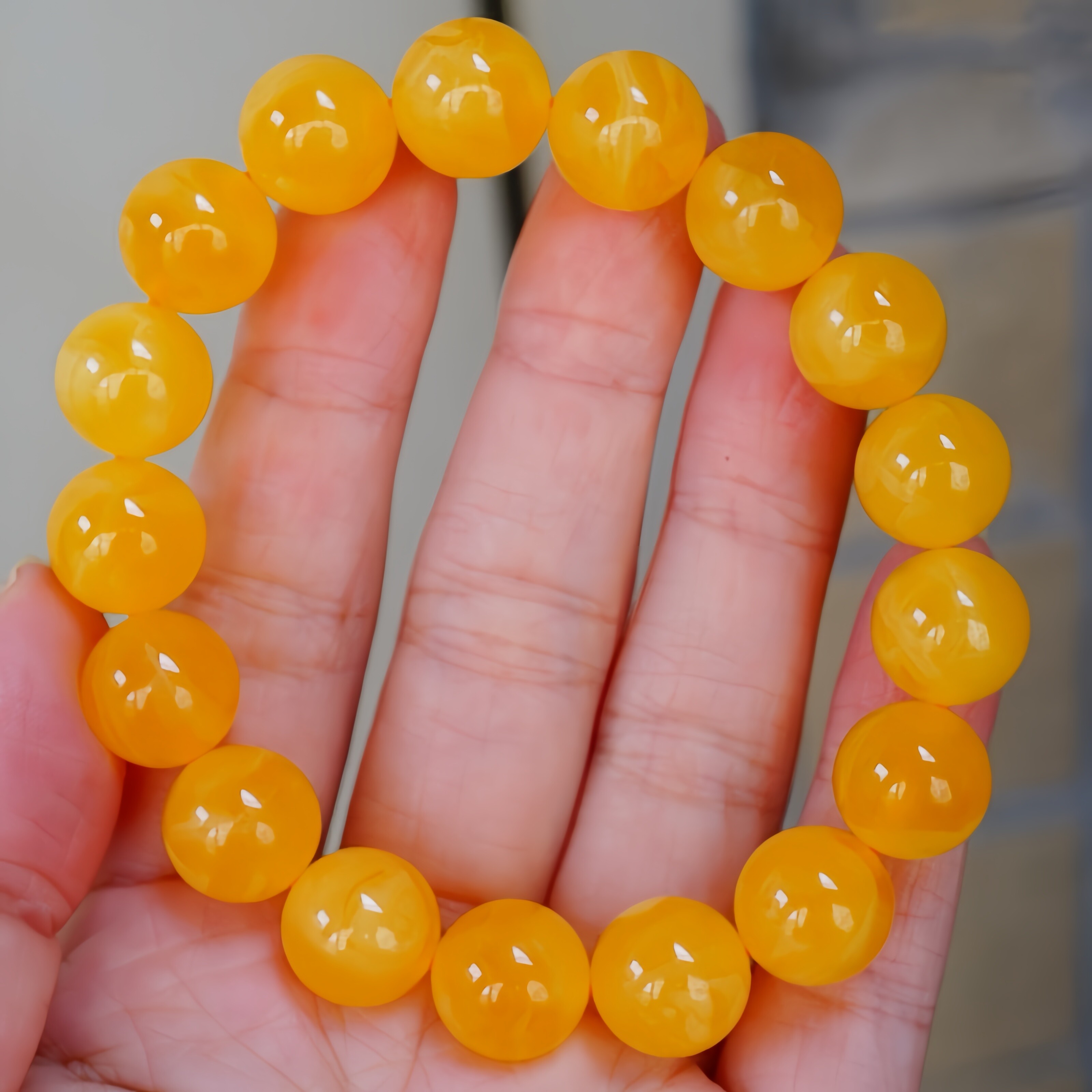 正品天然乌料精品同料焦皮料蜜糖红蜜蜡12mm手串圆珠文玩珠宝饰品