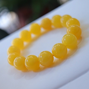 正品 天然俄料蜜蜡高品质满蜡15.5mm圆珠手串文玩收藏珠宝饰品