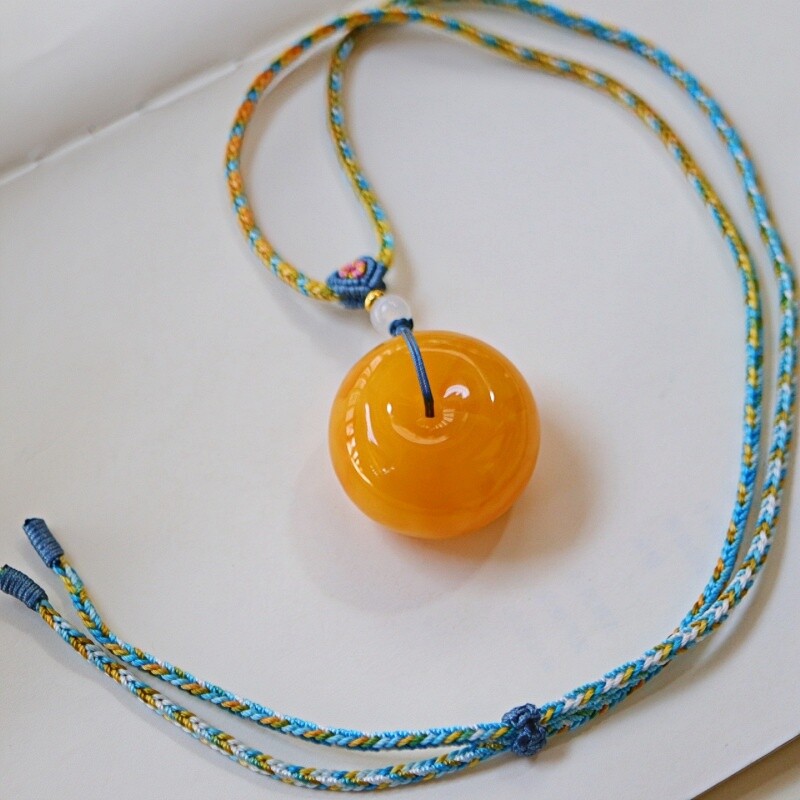 正品天然俄料原矿鸡油黄蜜蜡 平安扣 吊坠男女款时尚文玩珠宝饰品