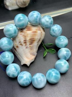 正品天然拉利玛高品质海纹石16.8mm手串男款手链文玩收藏珠宝饰品
