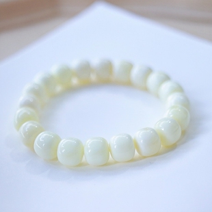 正品 文玩收藏珠宝饰品 天然俄料蜜蜡高品质满蜡白蜡11mm手串女款