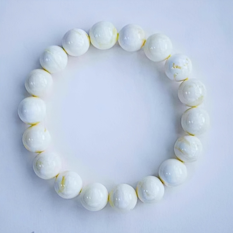 正品天然俄料蜜蜡高品质瓷白花蜡11.3mm圆珠手串文玩收藏珠宝饰品